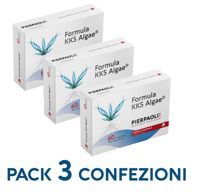 Formula KKS Algae Pierpaoli – 3 confezioni — confezioni bianche Pierpaoli, formato multipack.