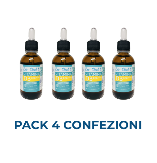 Vitamina D3 Bio-Clock 1000 UI – 4 confezioni — copertina originale del formato.