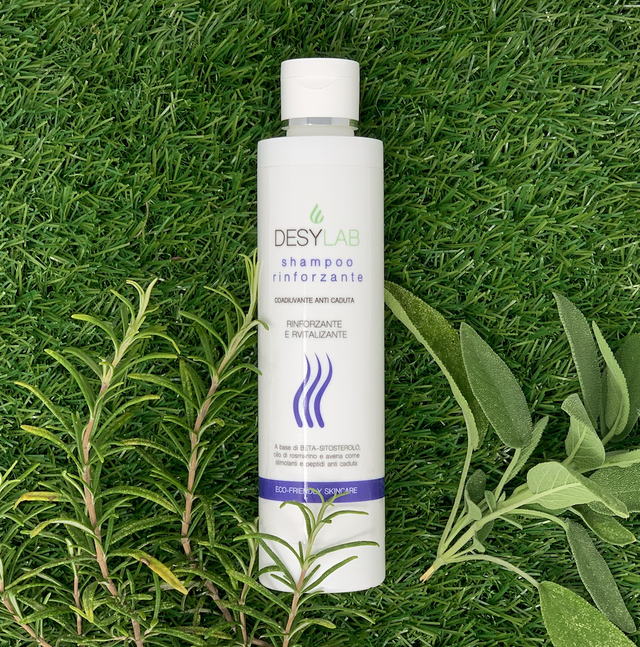 Flacone dello shampoo rinforzante Desylab.